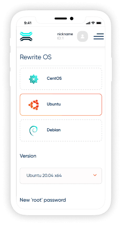 VPS OS reinstall panel